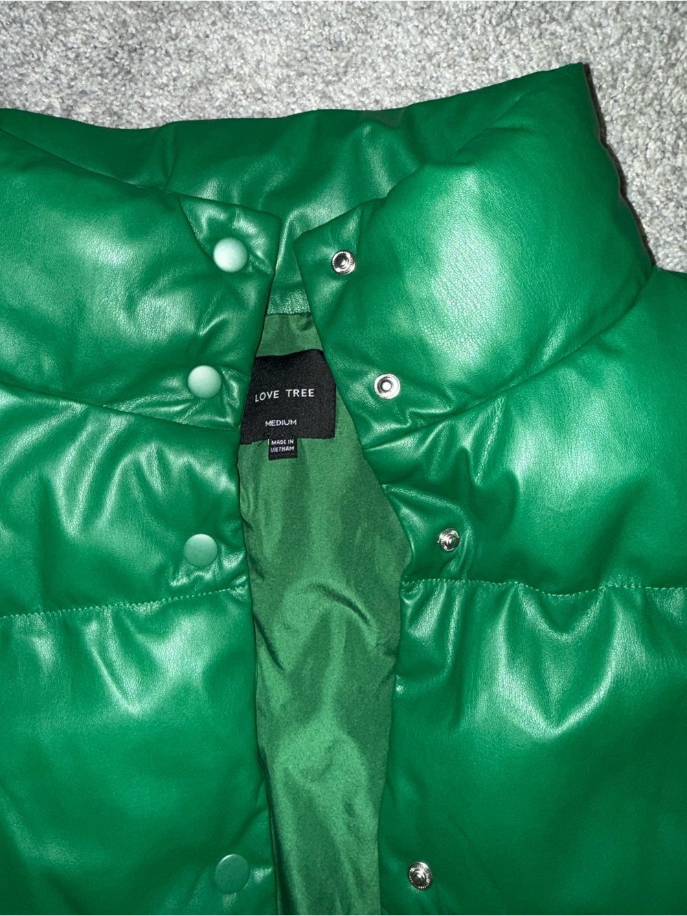 Love Tree Emerald Green Puffer Vest - Picture 3 of 7